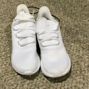 #265 Adidas comfort foam cloud walkers shiny white material W Sz 8 NWOT